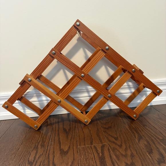 Sears Foldable Wooden Wine Rack Kitchen Storage - Picture 2 of 10